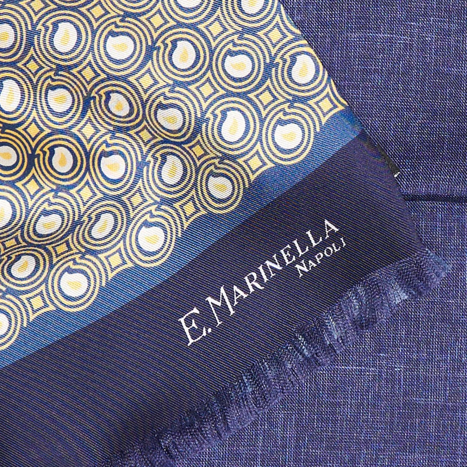 Beige And Blue Double Silk Scarf>E.Marinella Online