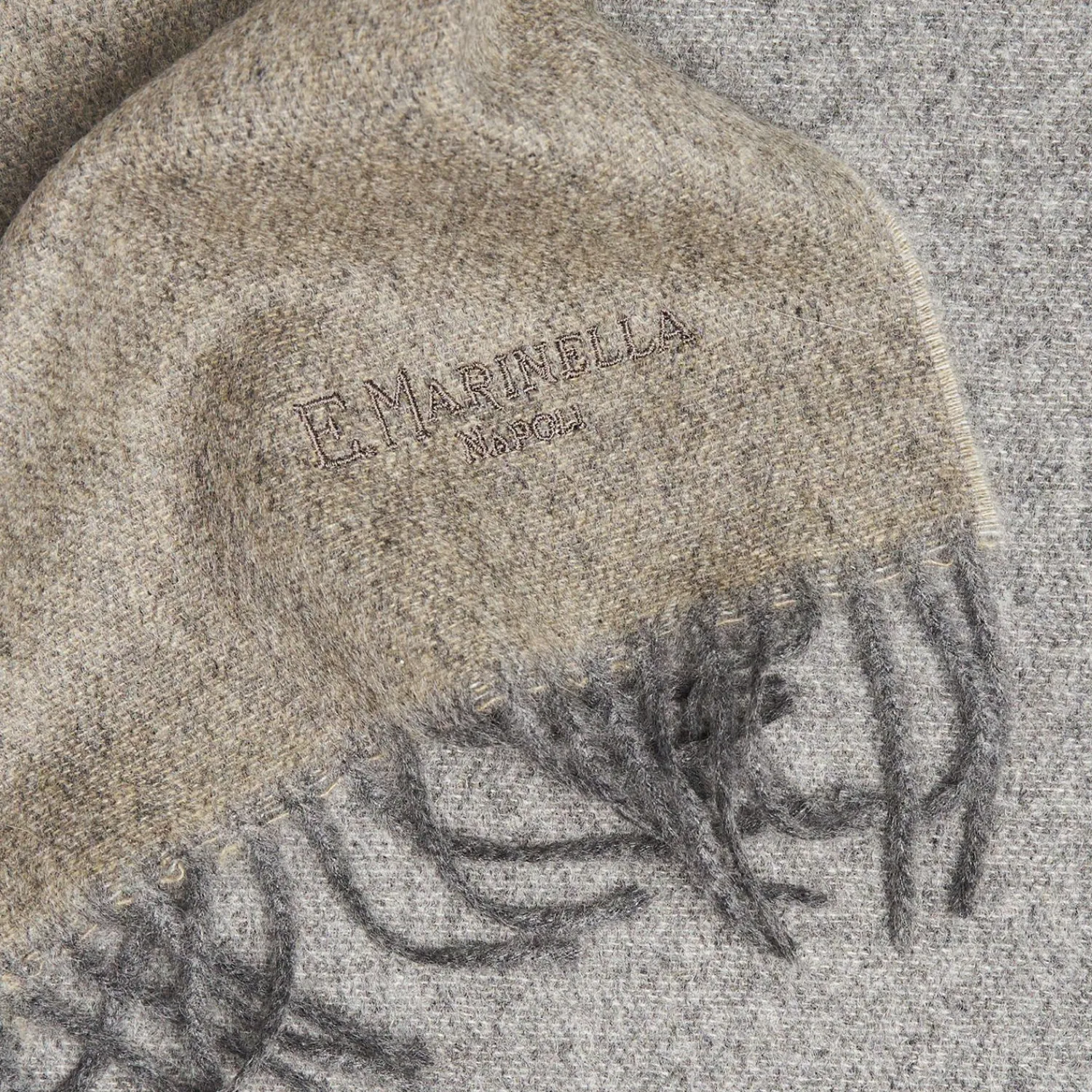 Beige And Grey Double-Faced Cashmere Scarf>E.Marinella Best