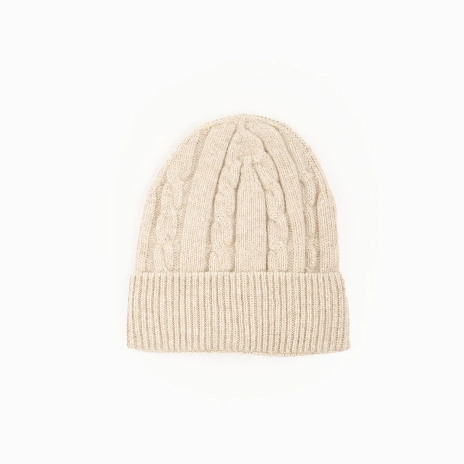 Beige Cashmere Braid Beanie>E.Marinella Online