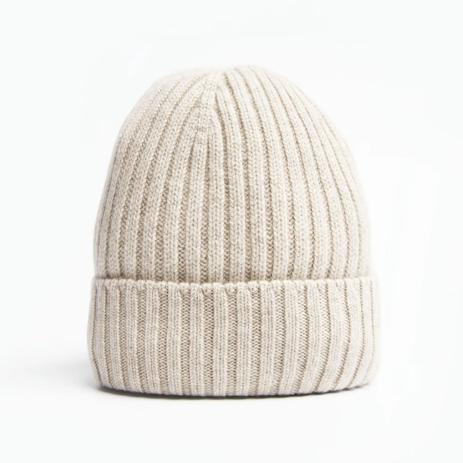 Beige Cashmere Ribbed Beanie>E.Marinella Fashion