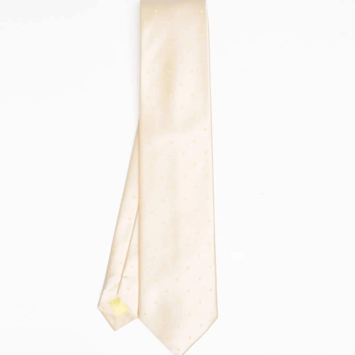 Beige Cerimonial Silk Satin Tie Polka Dot Pattern>E.Marinella Discount