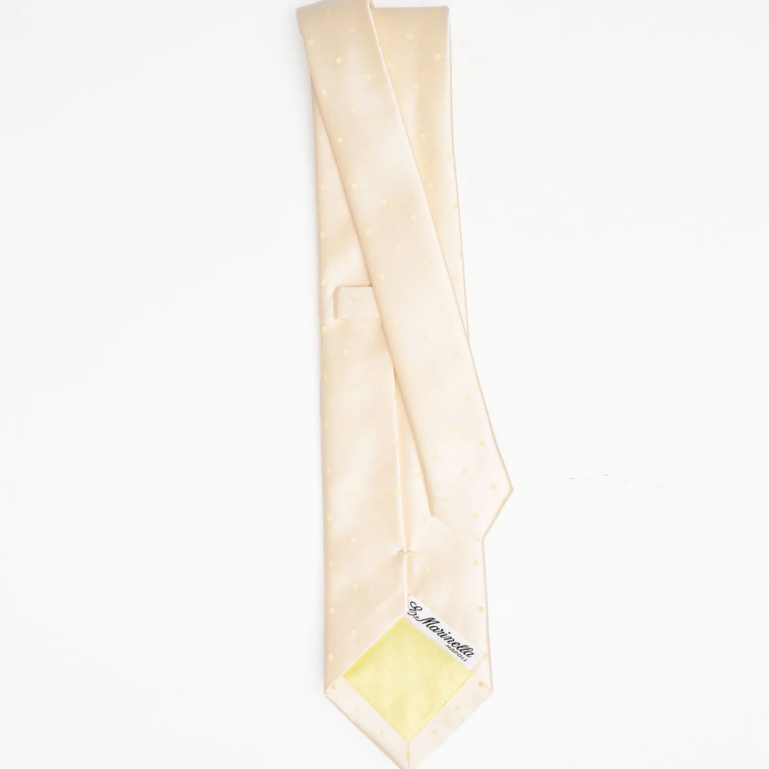Beige Cerimonial Silk Satin Tie Polka Dot Pattern>E.Marinella Discount