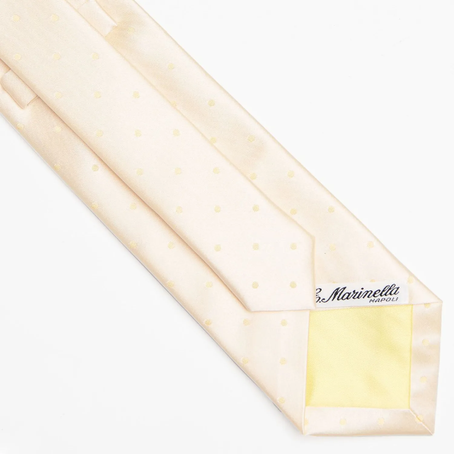 Beige Cerimonial Silk Satin Tie Polka Dot Pattern>E.Marinella Discount