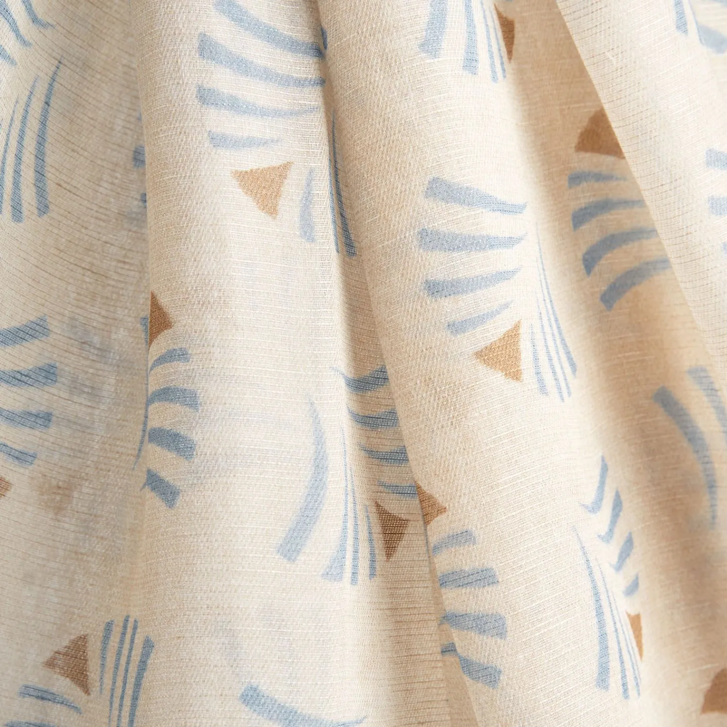 Beige Cotton And Linen Scarf - Light Blue Fans>E.Marinella Shop
