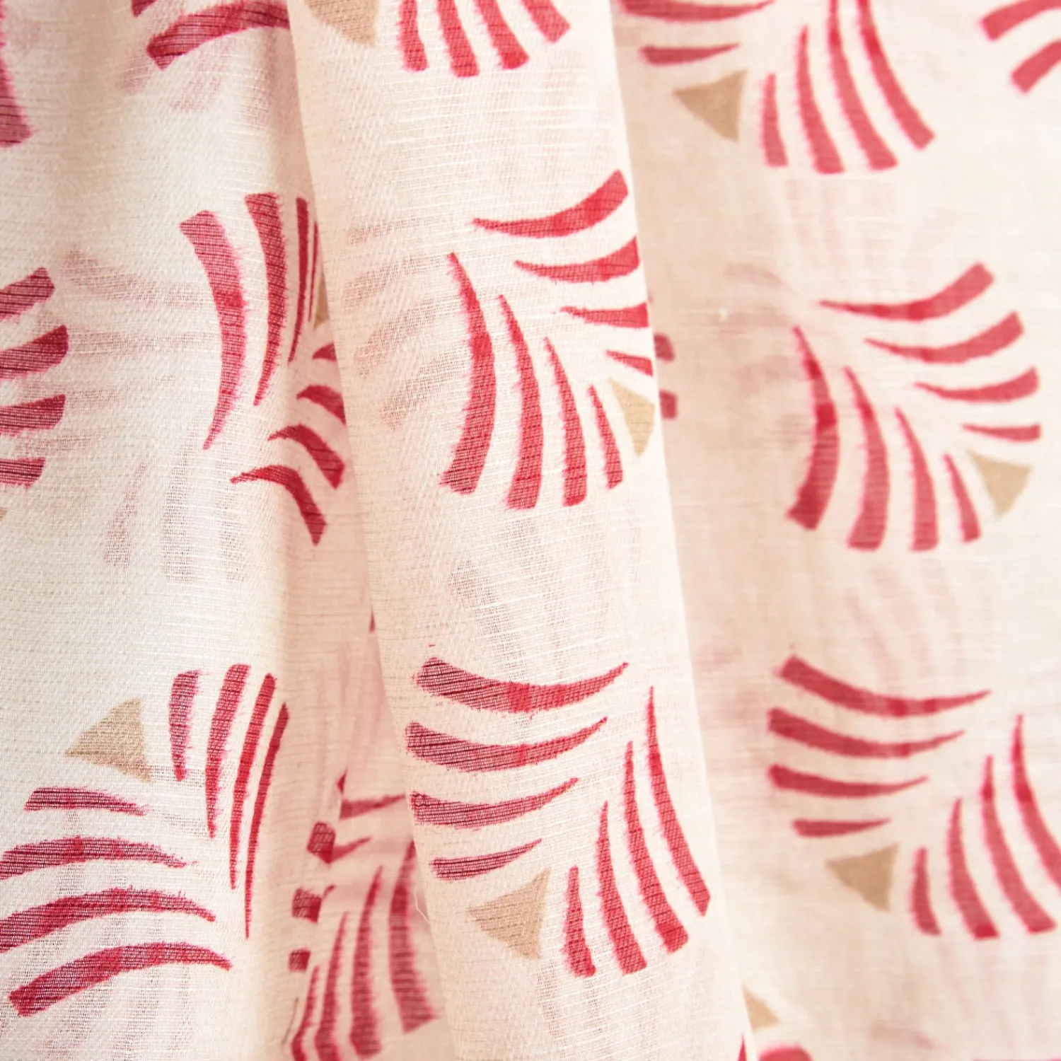 Beige Cotton And Linen Scarf - Red Fans>E.Marinella Outlet