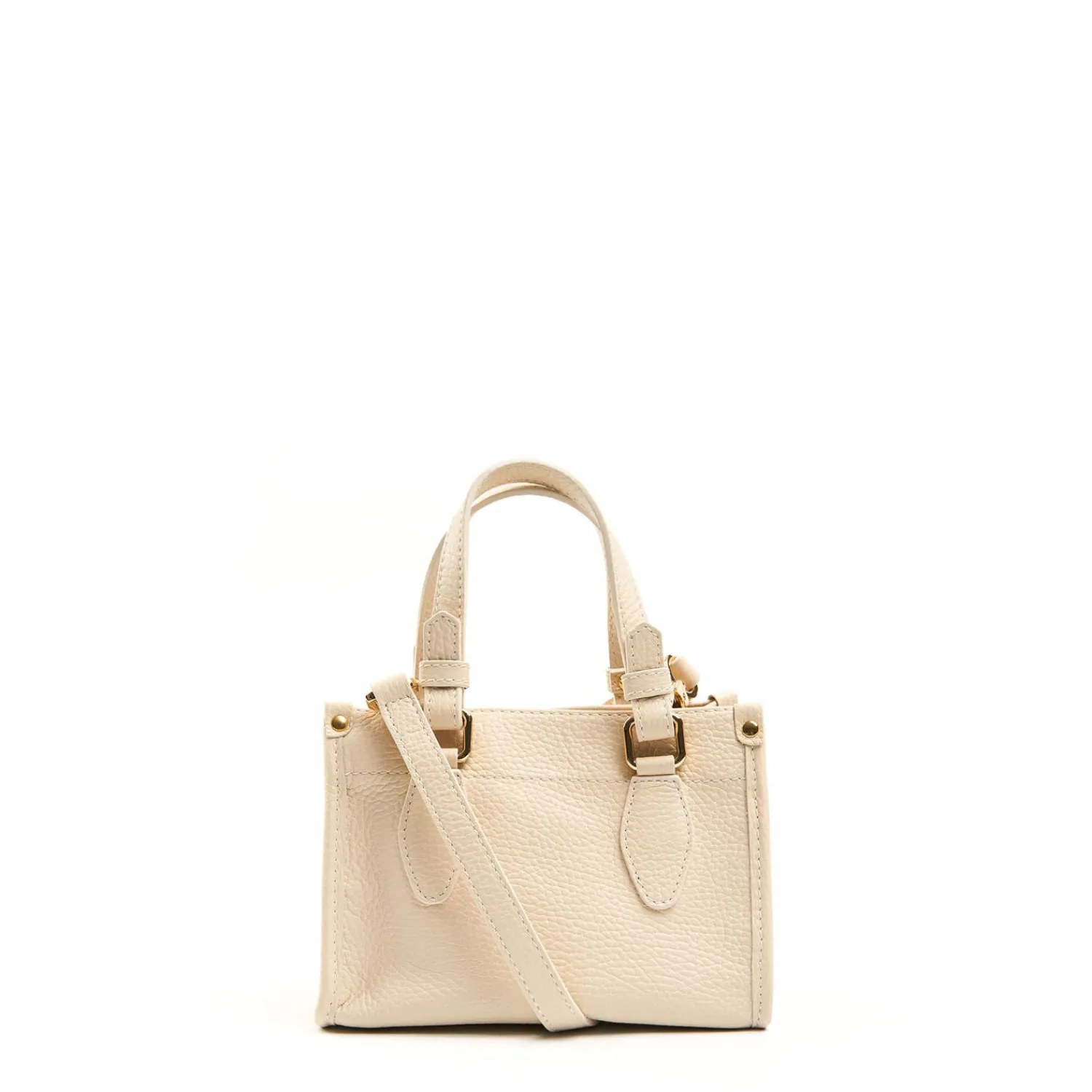 Beige Mini Shopping Bag In Hammered Leather>E.Marinella Fashion
