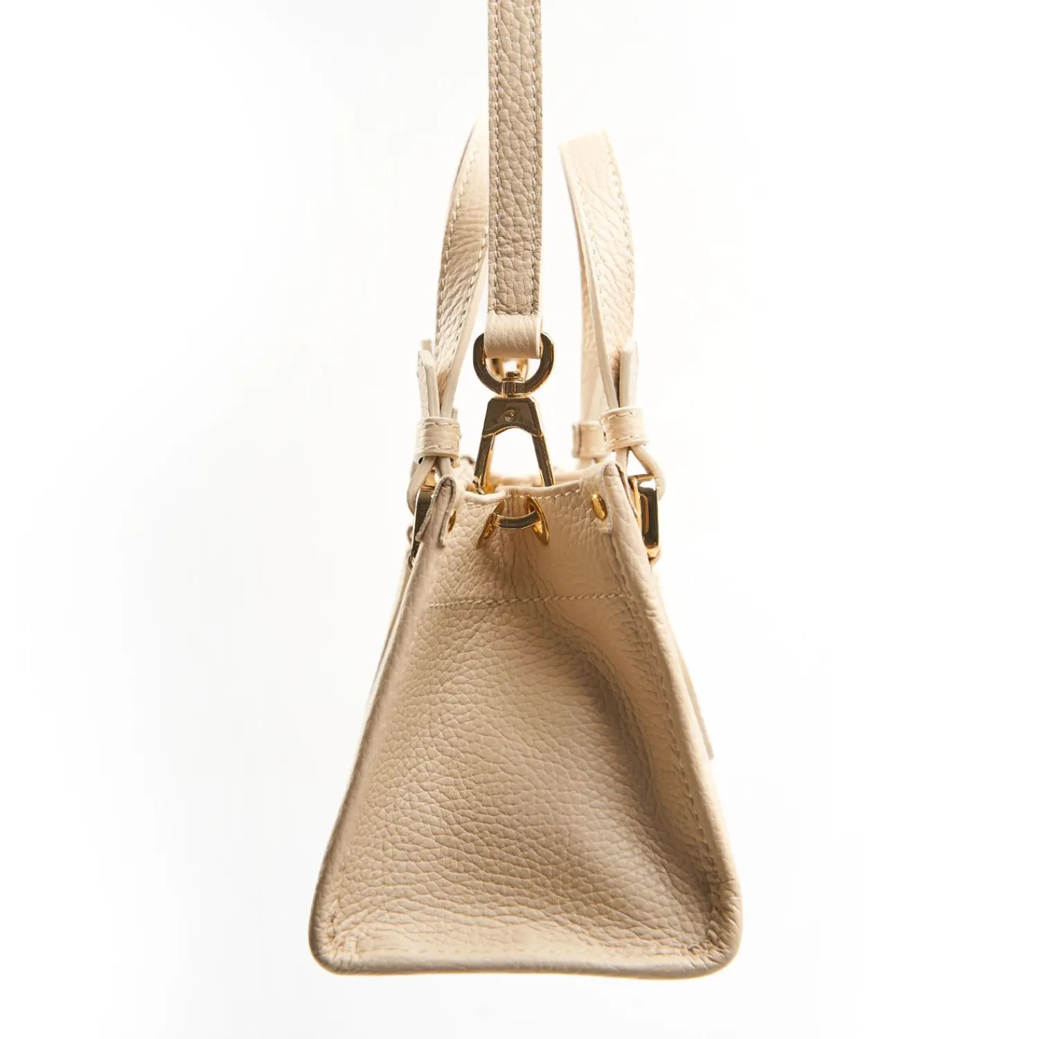 Beige Mini Shopping Bag In Hammered Leather>E.Marinella Fashion