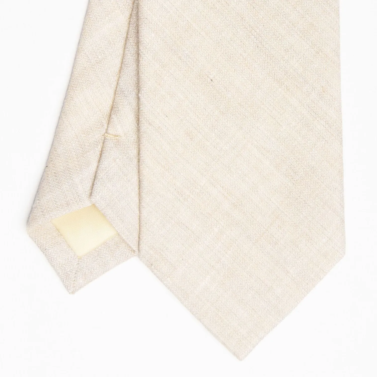 Beige Sartorial Linen And Cotton Tie - Solid Color>E.Marinella Outlet
