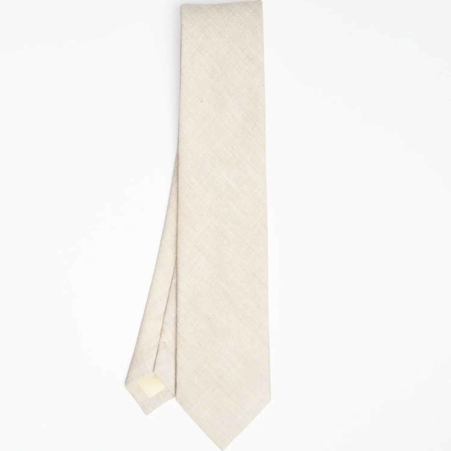 Beige Sartorial Linen And Cotton Tie - Solid Color>E.Marinella Outlet
