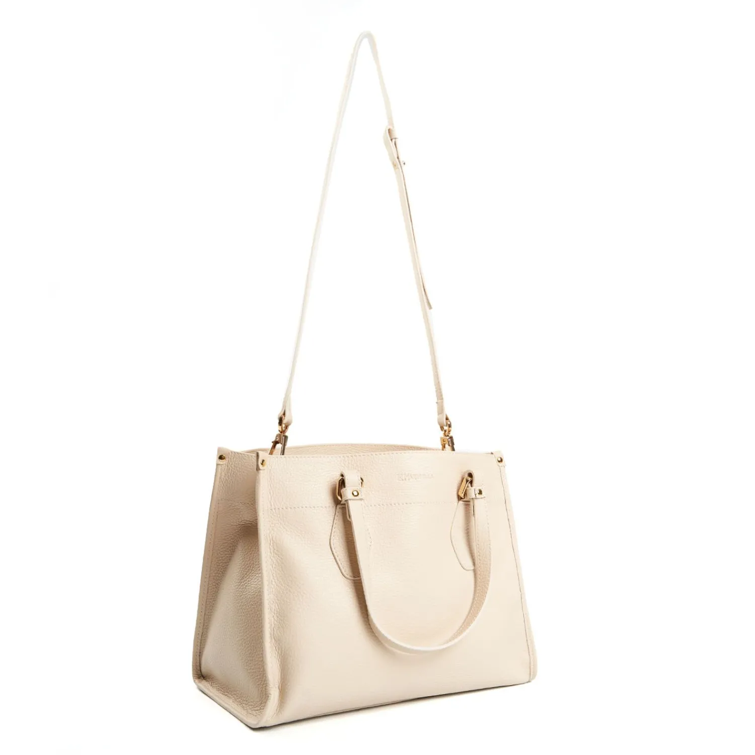 Beige Shopping Bag In Hammered Leather>E.Marinella Fashion