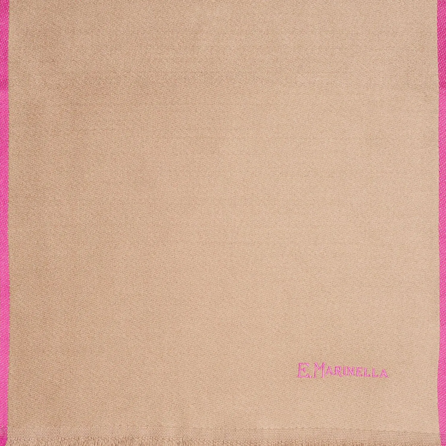 Beige Solid Colour Scarf With Contrasting Edge>E.Marinella Clearance
