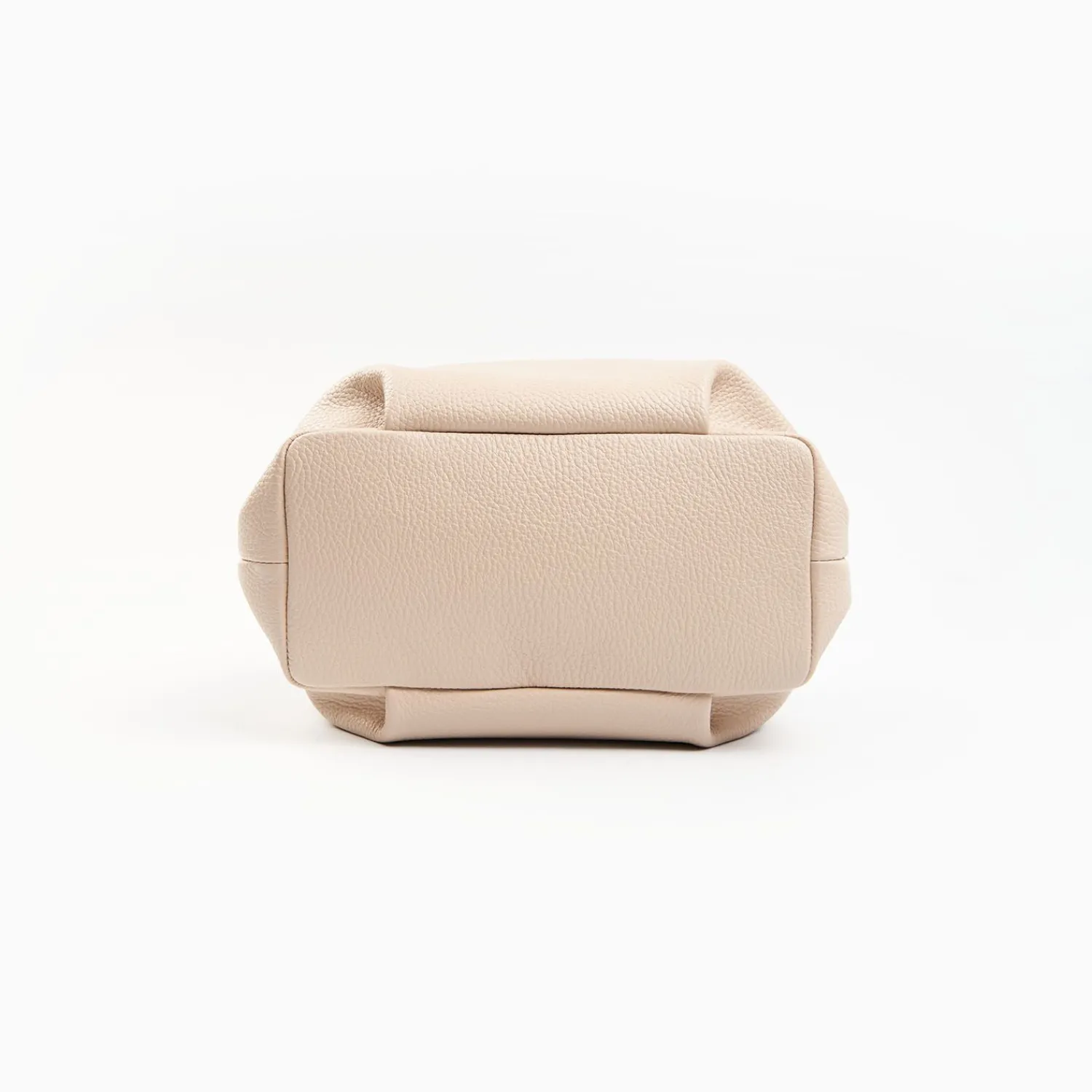 Beige Textured Leather Soft Mini Bag>E.Marinella Store