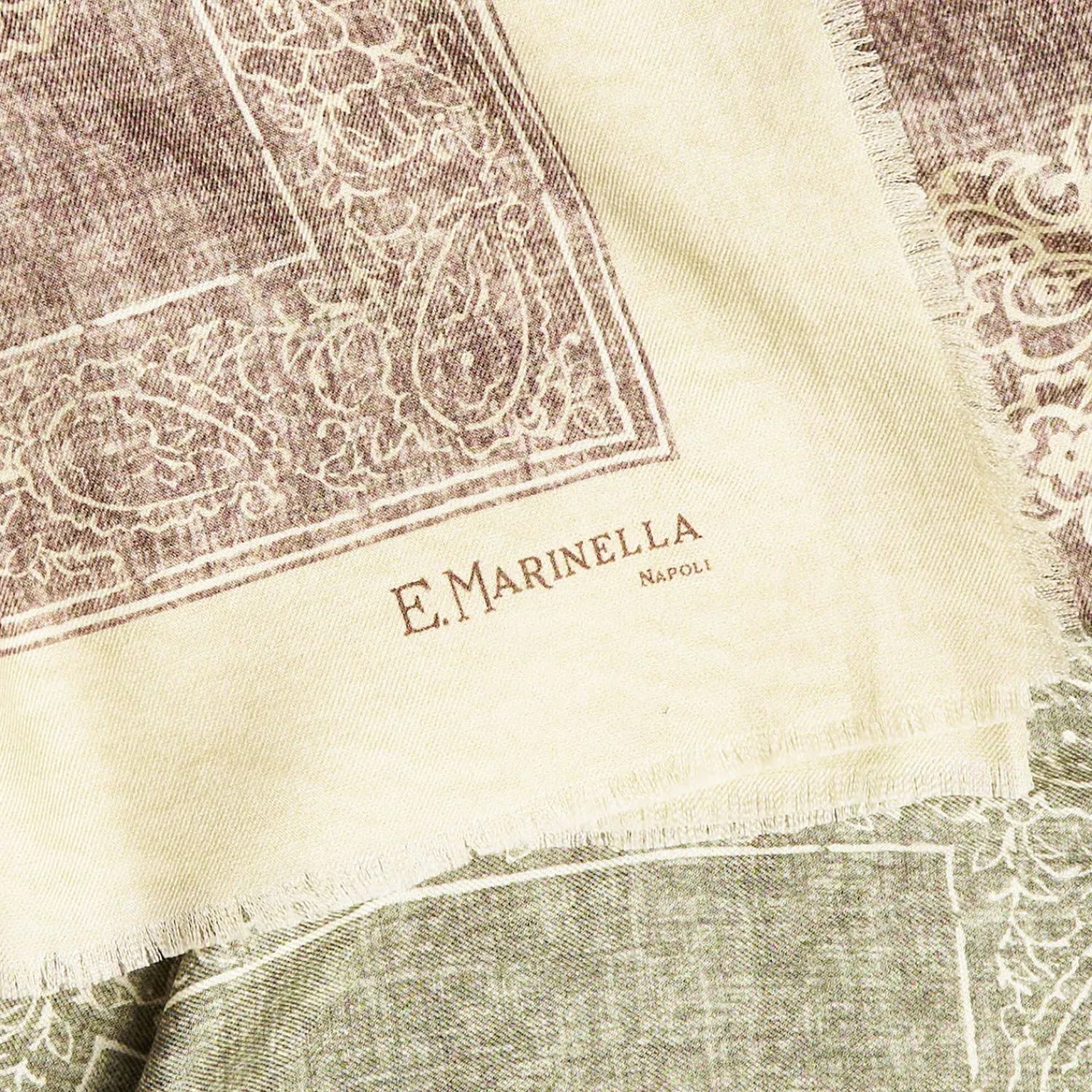 Beige Wool And Silk Stole - Alternate Checks>E.Marinella Store