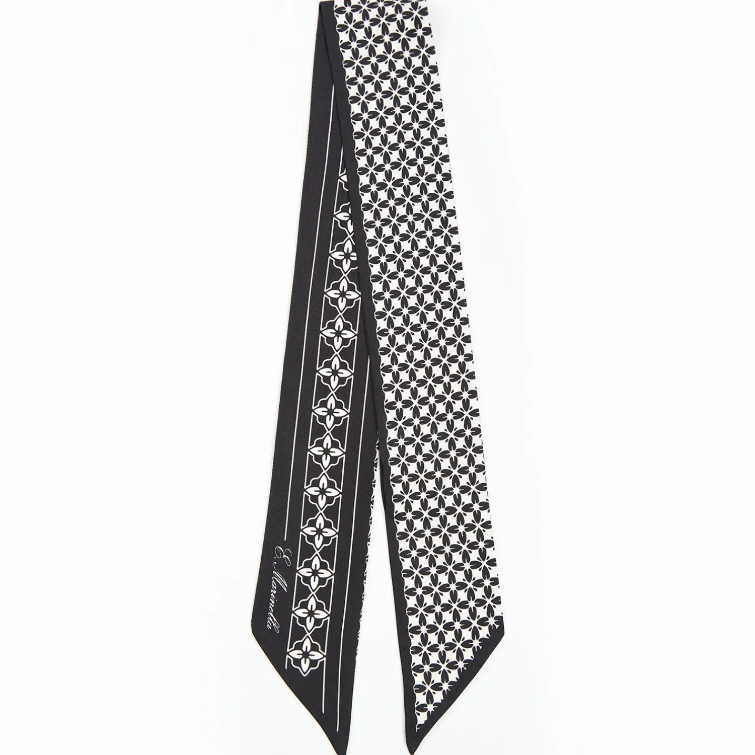 Black And White Silk Twilly>E.Marinella Discount