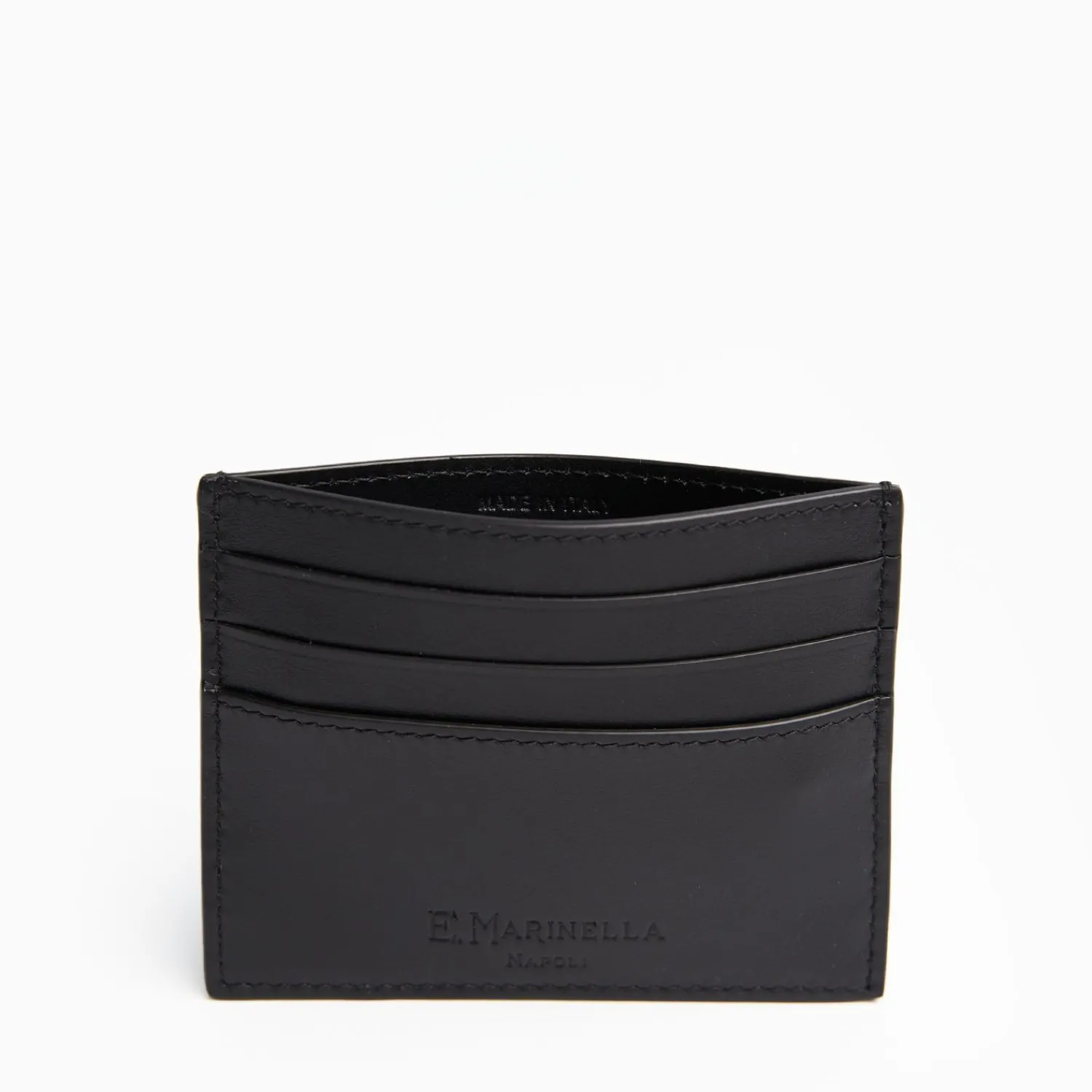 Black Leather Credit Card Holder - 7 Compartments>E.Marinella Best Sale