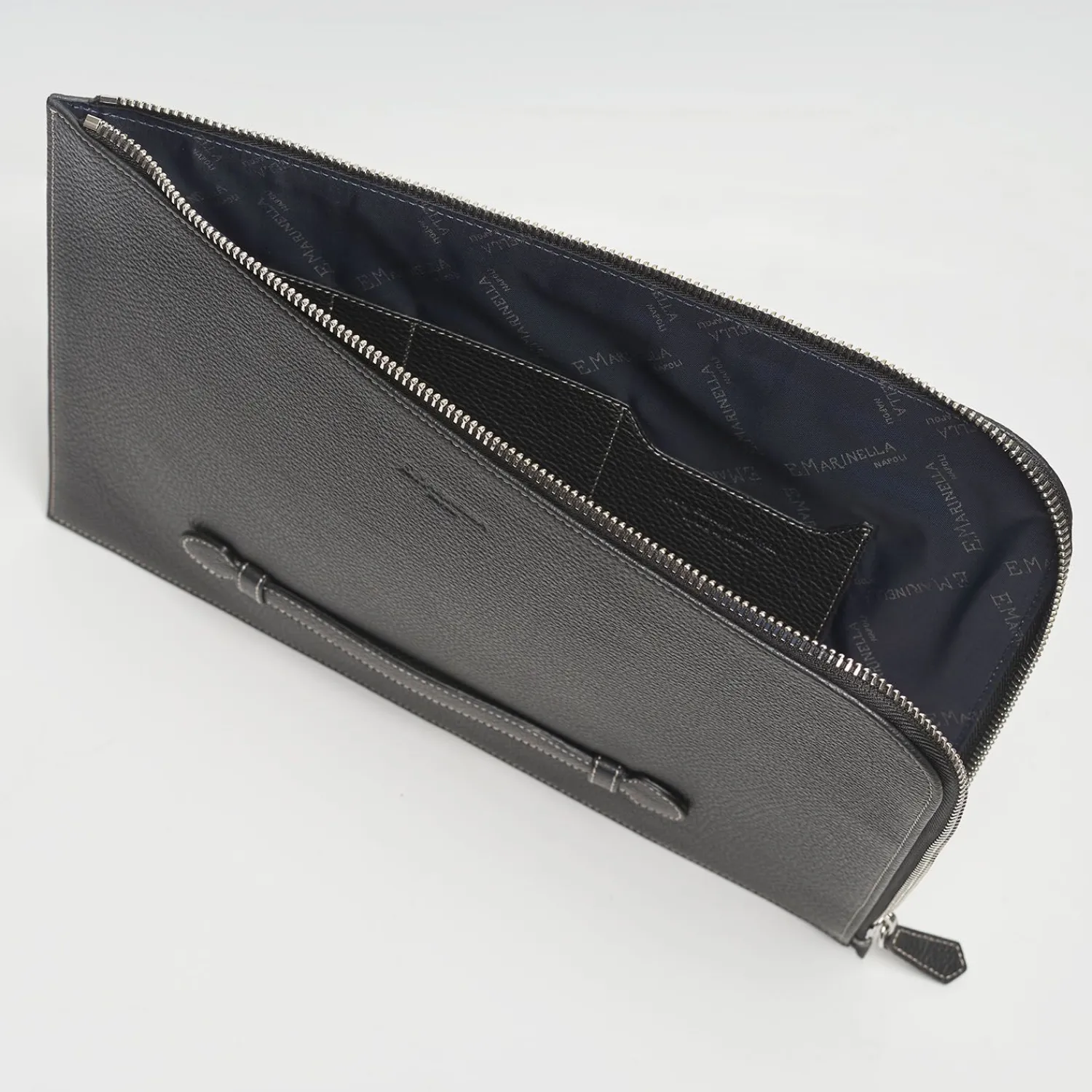Black Leather Portfolio With Strap>E.Marinella Cheap