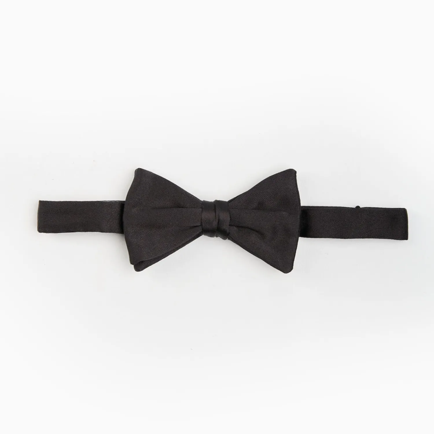 Black Pre-Knotted Silk Satin Bowtie - Solid Color>E.Marinella New