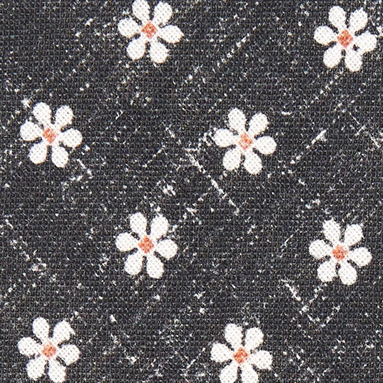 Black Sartorial Cotton And Silk Tie - Large Flower Pattern>E.Marinella Store