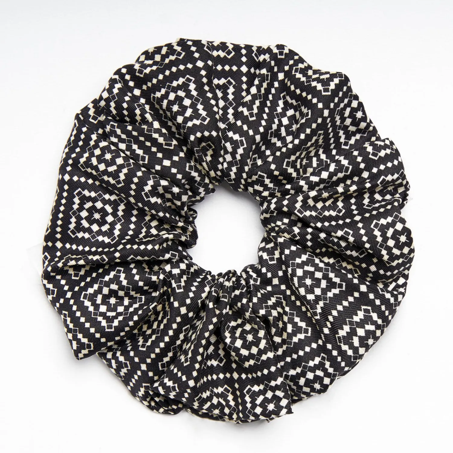 Black Silk Scrunchie - Archivio Pattern>E.Marinella Hot