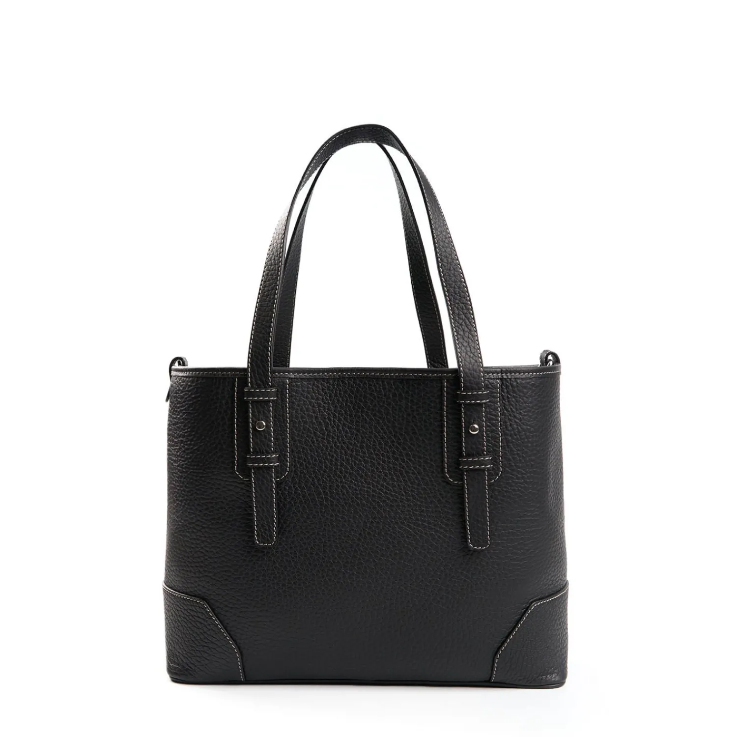 Black Textured Leather Midi Tote Bag>E.Marinella Sale