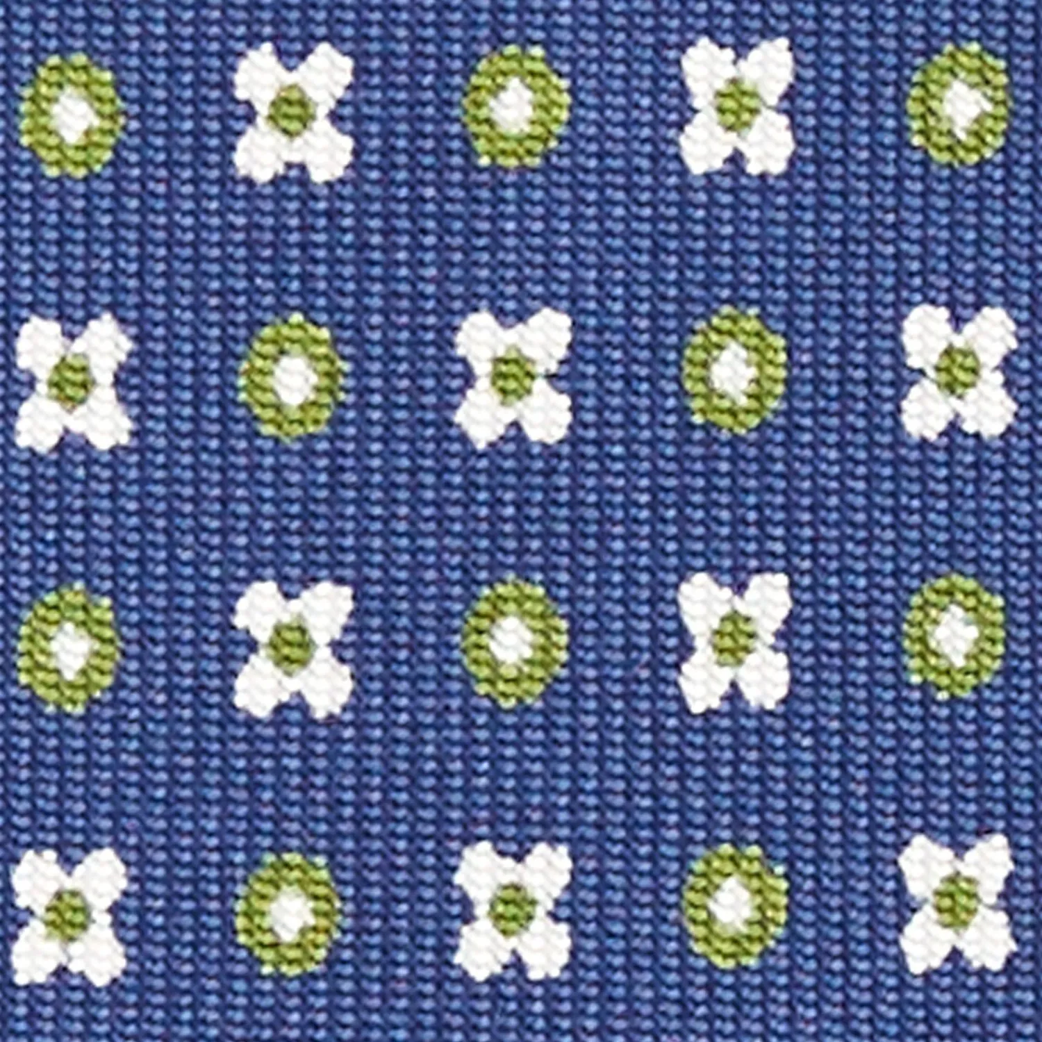 Blue 5 Fold Sartorial Silk Tie - Small Flower Pattern>E.Marinella Clearance