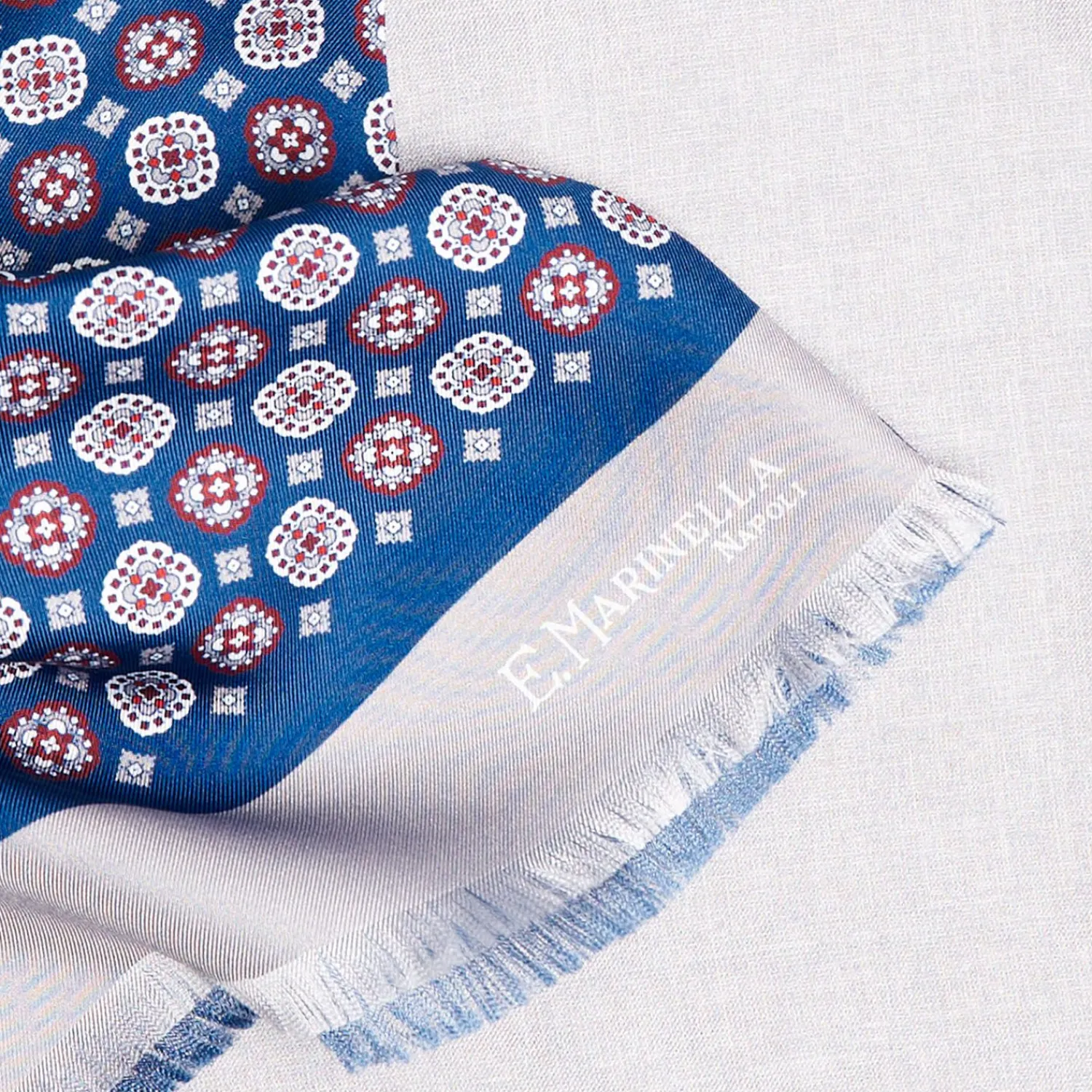 Blue And Grey Double Silk Scarf>E.Marinella Discount