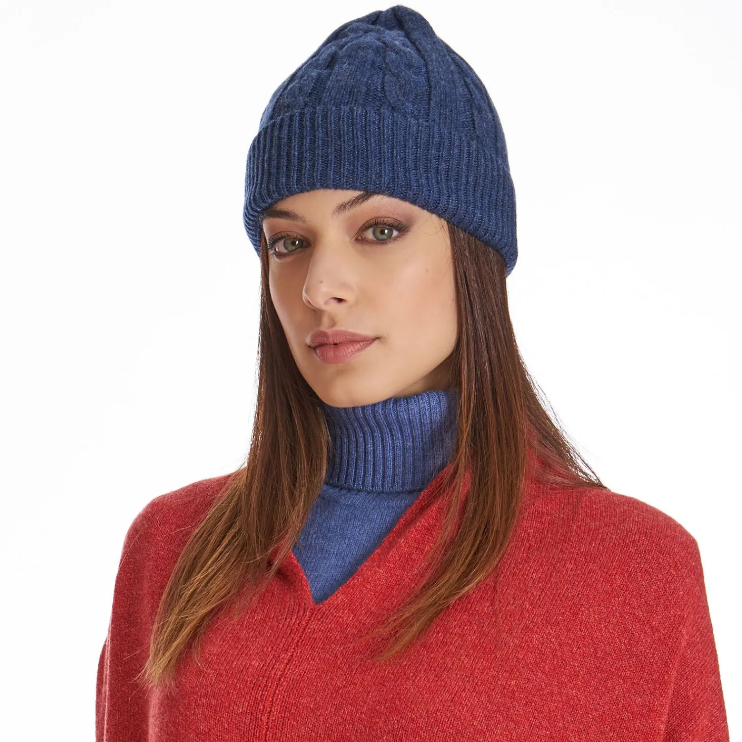 Blue Cashmere Braid Beanie>E.Marinella Flash Sale