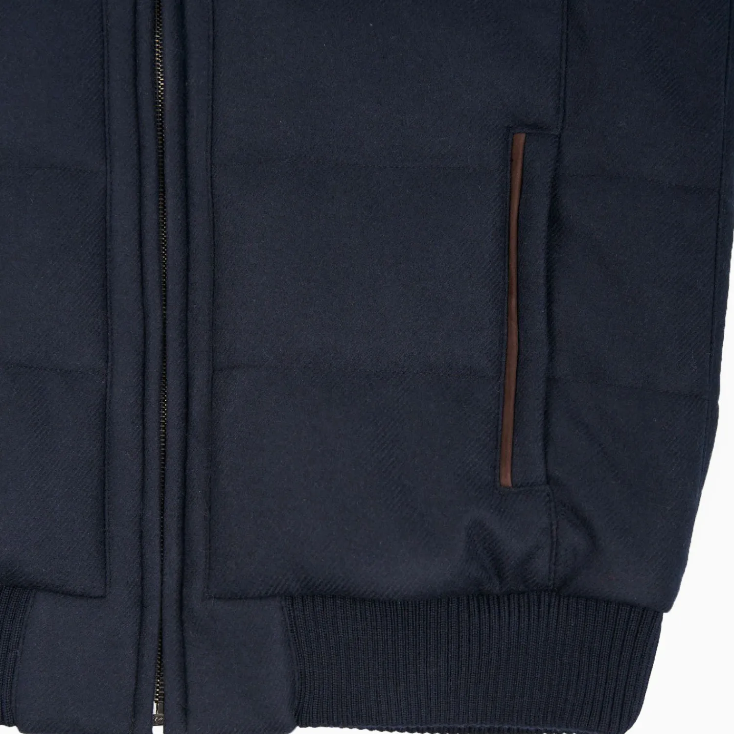 Blue Down Gilet With Alcantara Details>E.Marinella Flash Sale