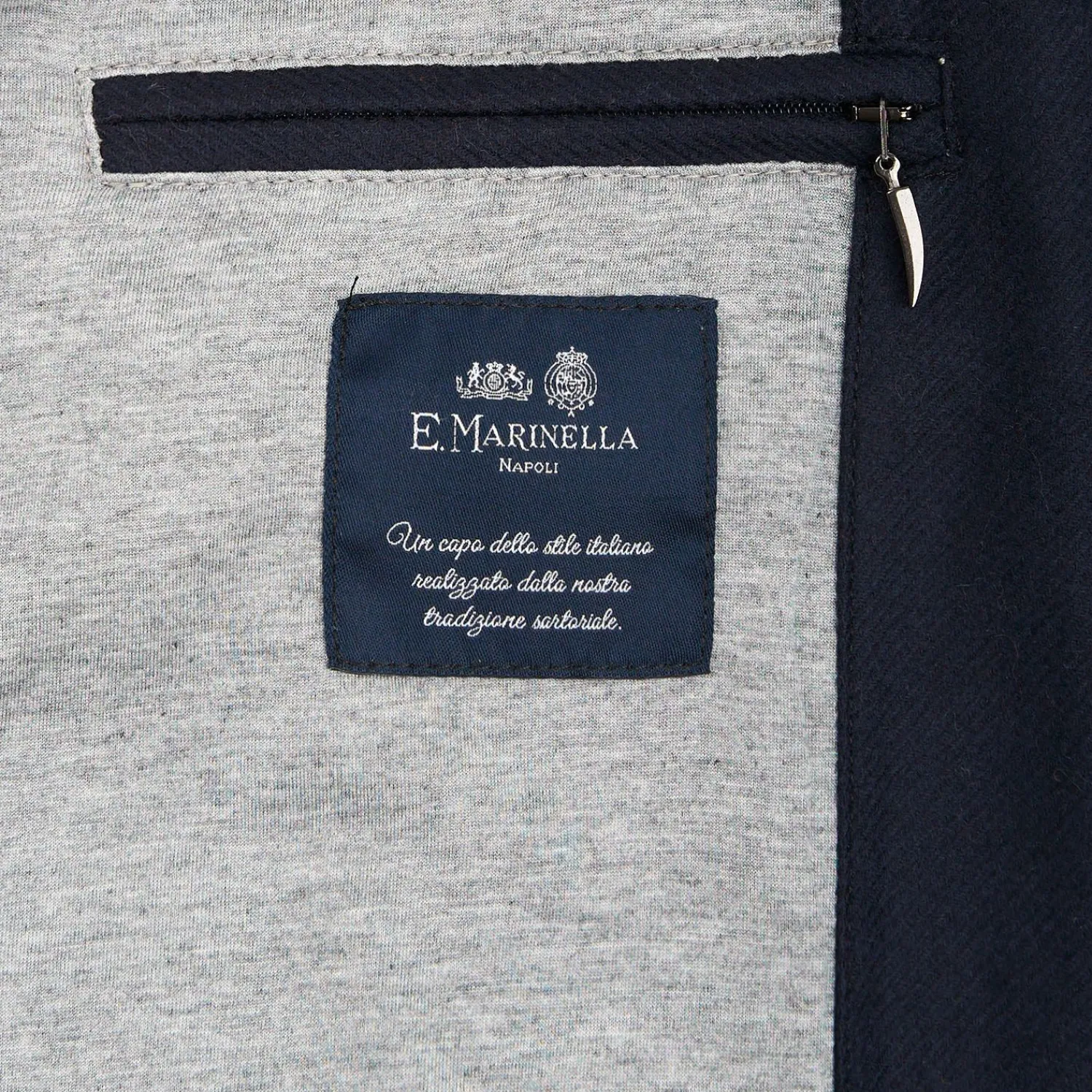 Blue Down Gilet With Alcantara Details>E.Marinella Flash Sale