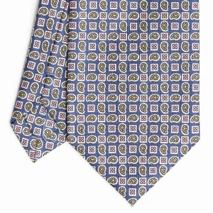 Blue Extra Long Sartorial Silk Tie - Paisley Pattern>E.Marinella Fashion