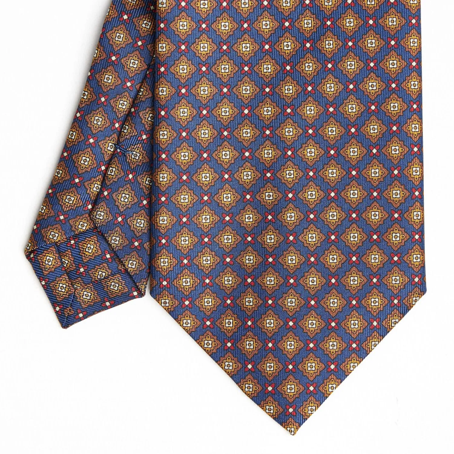 Blue Extra Long Sartorial Silk Tie - Large Flower Pattern>E.Marinella Best Sale