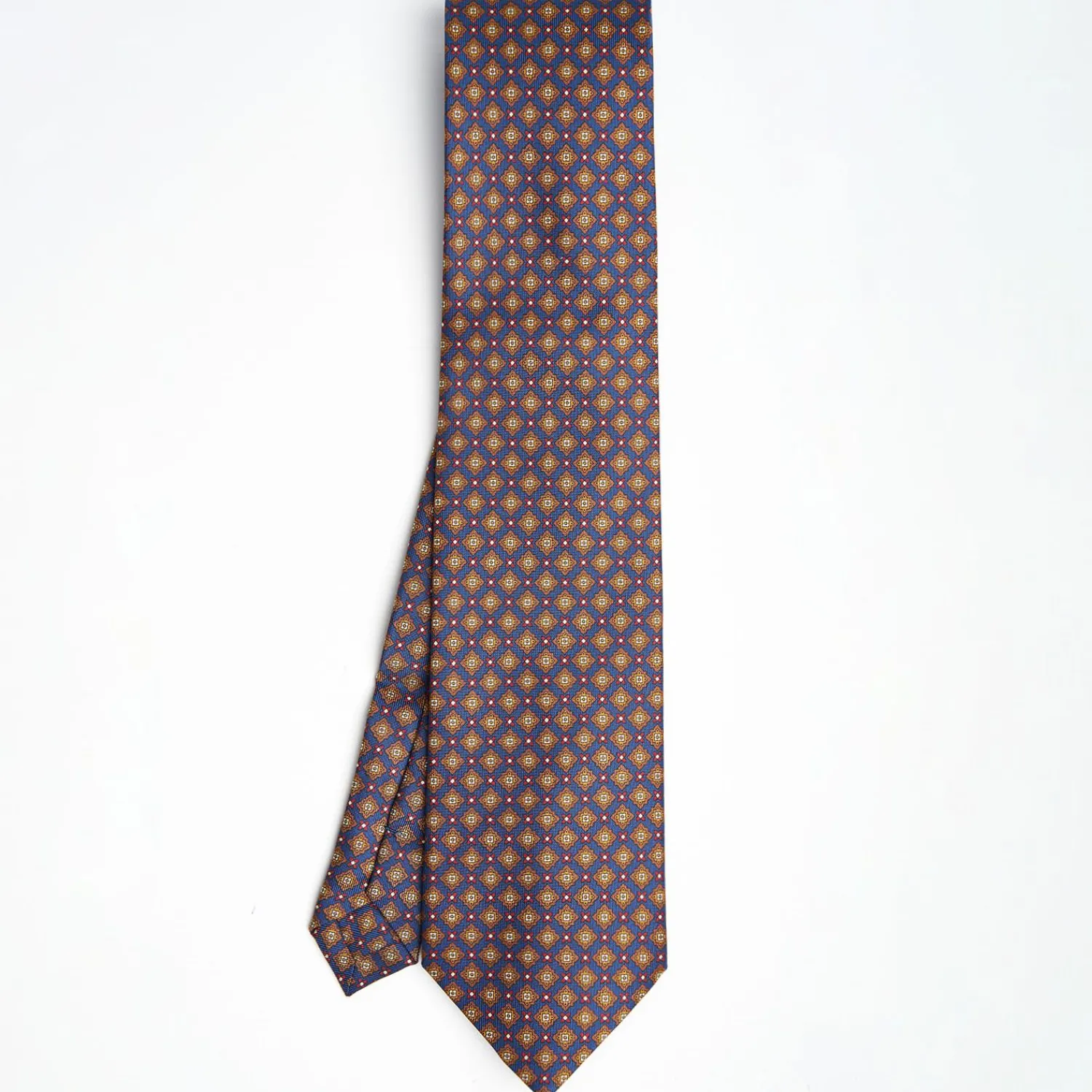 Blue Extra Long Sartorial Silk Tie - Large Flower Pattern>E.Marinella Best Sale