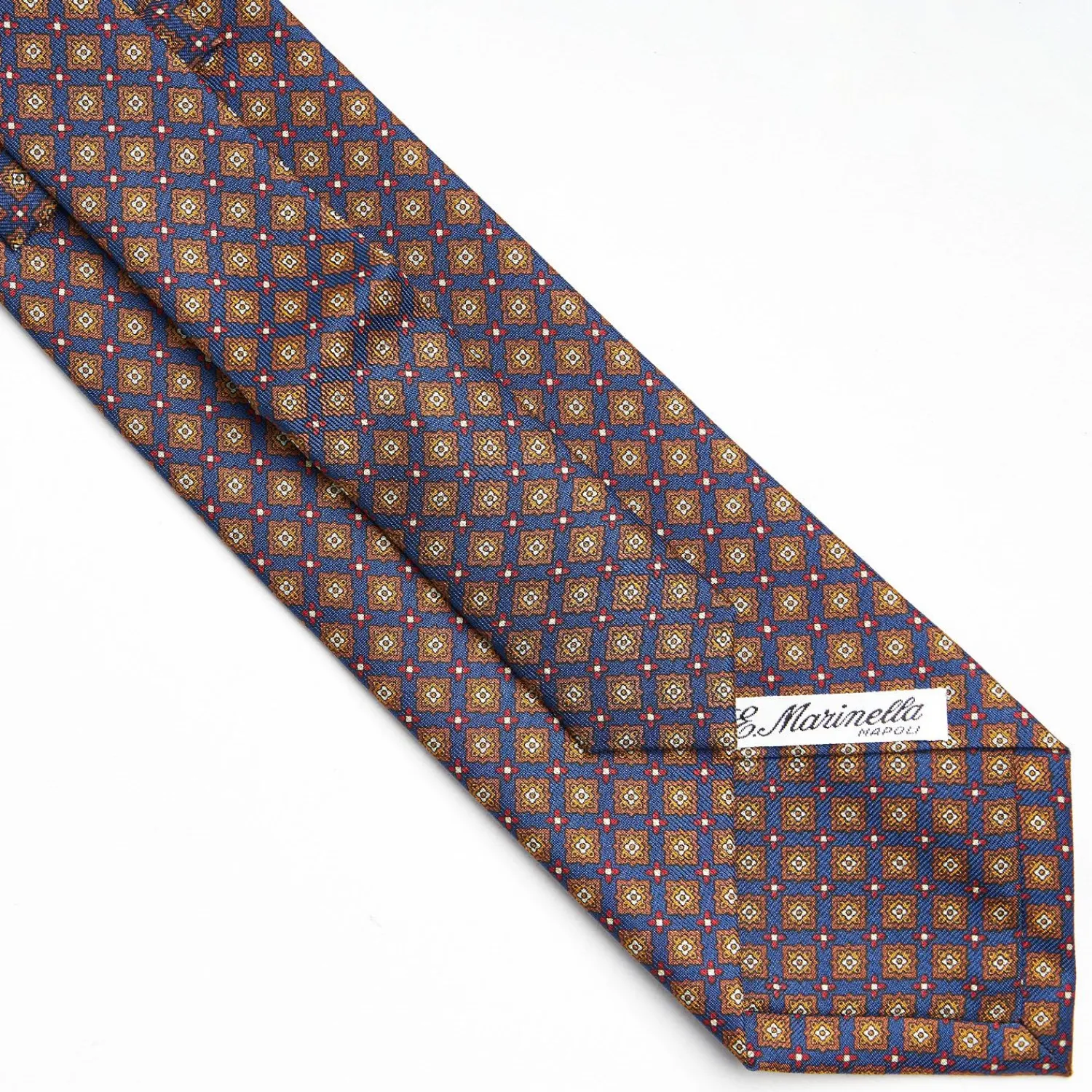 Blue Extra Long Sartorial Silk Tie - Large Flower Pattern>E.Marinella Best Sale