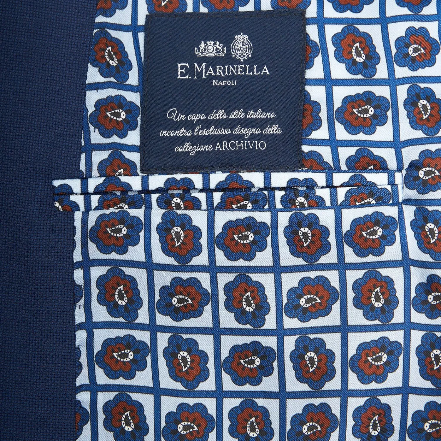 Blue Jacket With Lining Crafted By Pattern 1945 Archive Collection>E.Marinella Shop