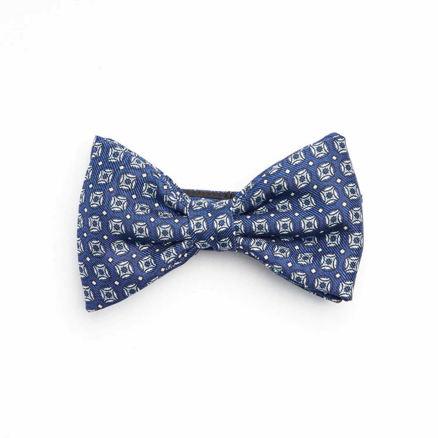 Blue Pre-Knotted Silk Bowtie- Large Geometric Pattern>E.Marinella Store