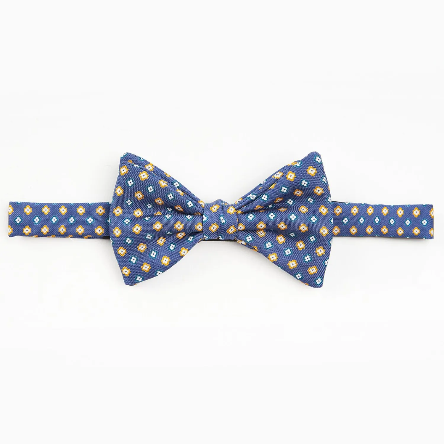 Blue Pre-Knotted Silk Bowtie- Small Flower Pattern>E.Marinella Fashion