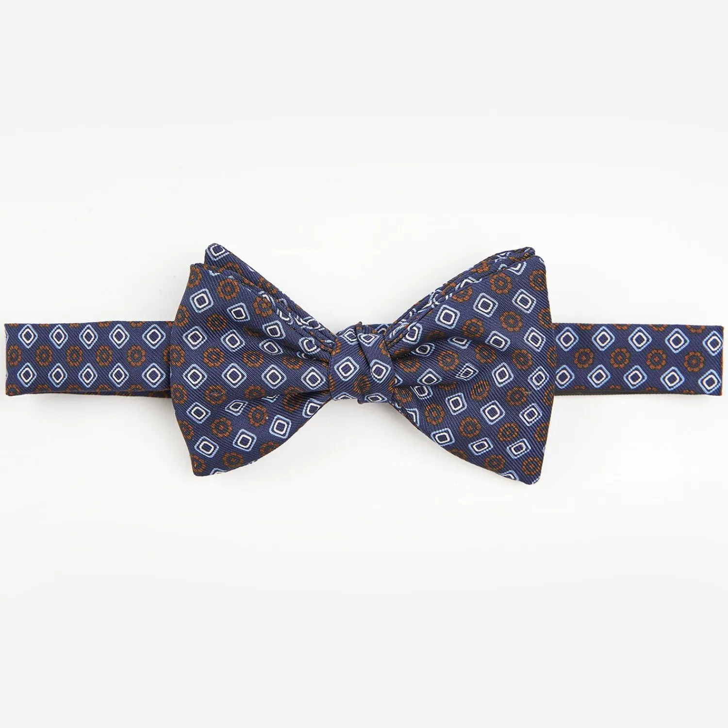 Blue Pre-Knotted Silk Bowtie- Large Flower Pattern>E.Marinella Best