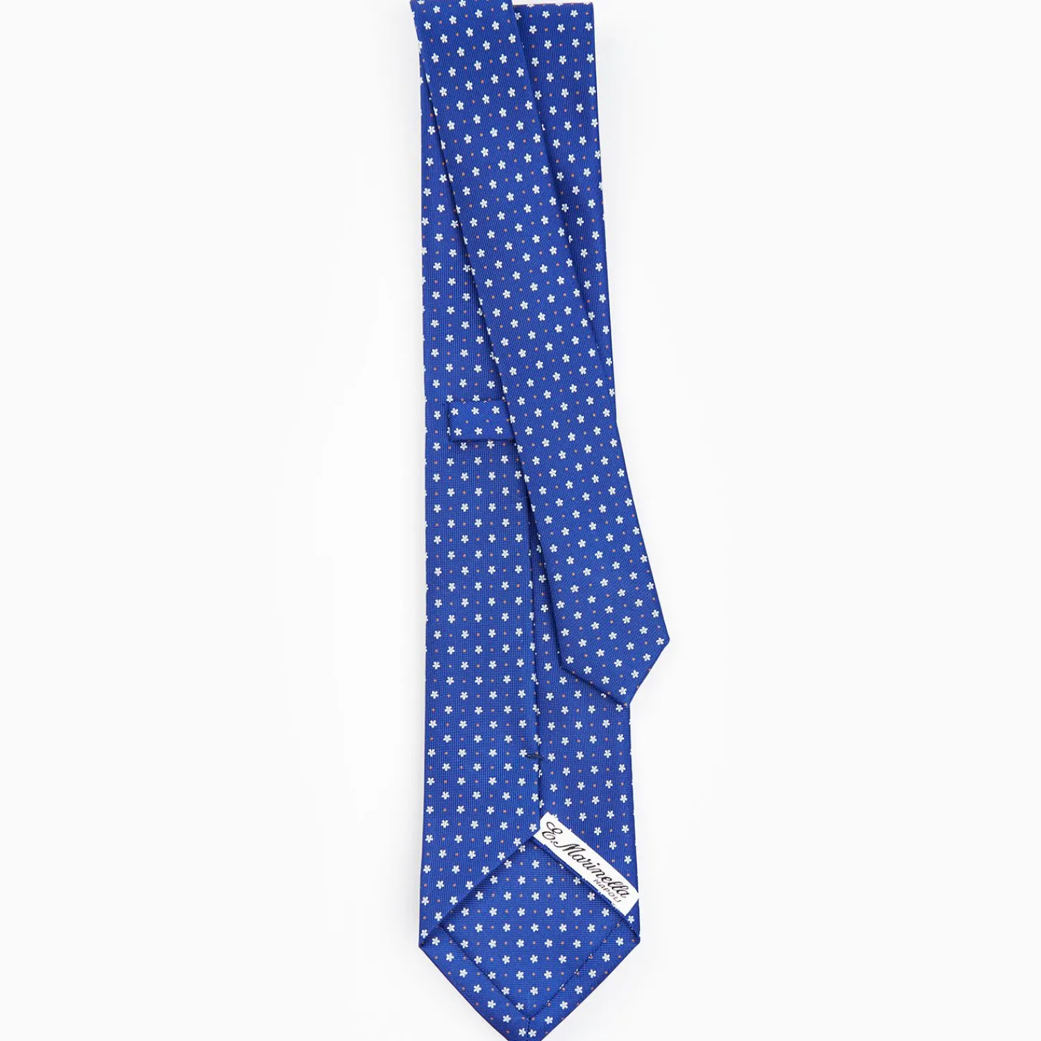 Blue Sartorial Classic Silk Tie - Small Flower Pattern>E.Marinella Shop