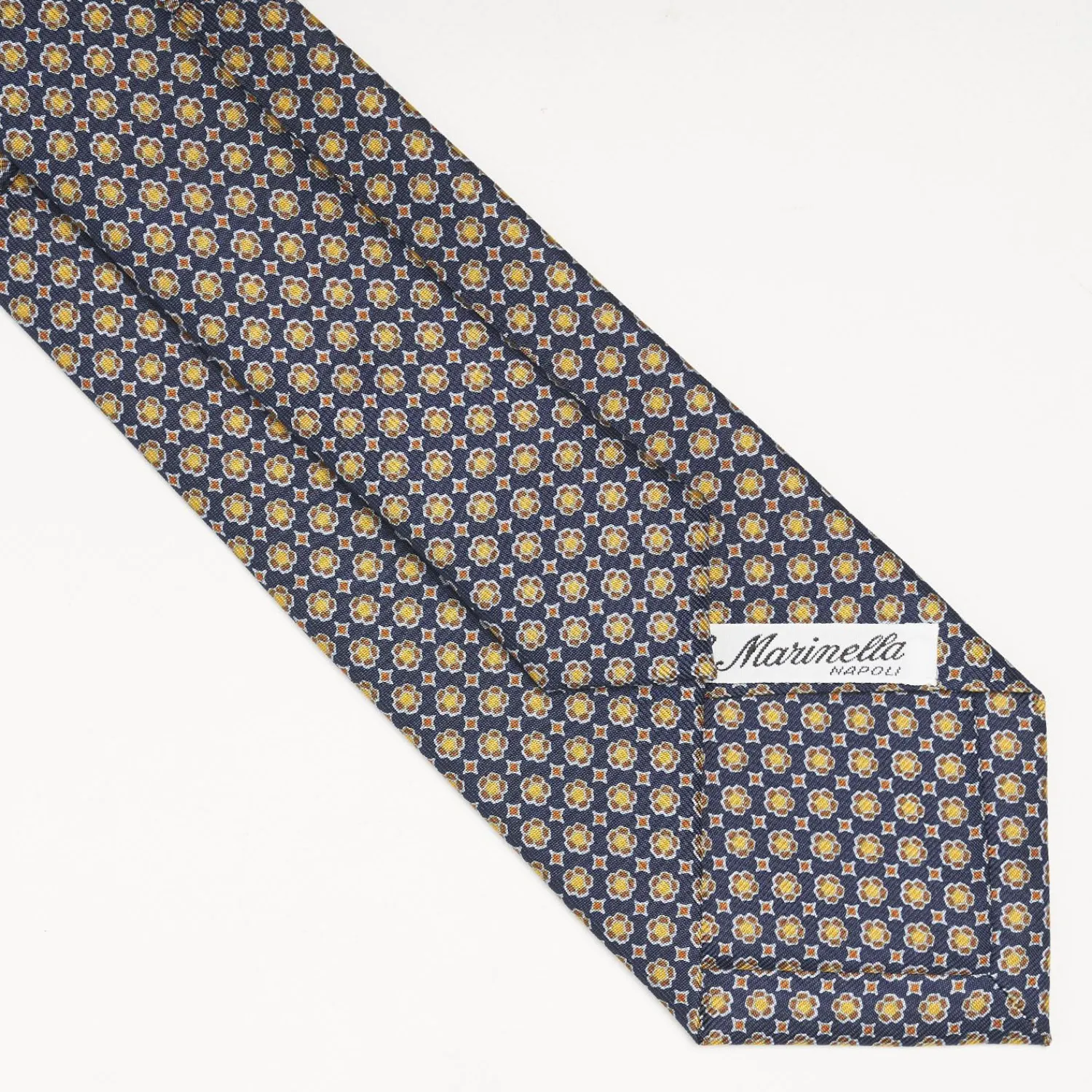 Blue Sartorial Classic Silk Tie Large Flower Pattern>E.Marinella Store