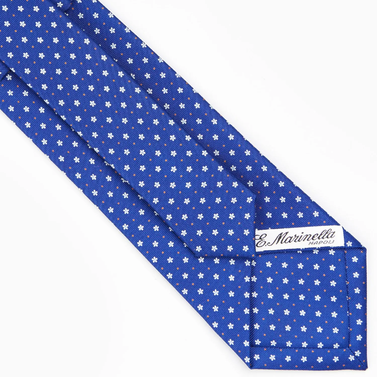 Blue Sartorial Classic Silk Tie - Small Flower Pattern>E.Marinella Shop