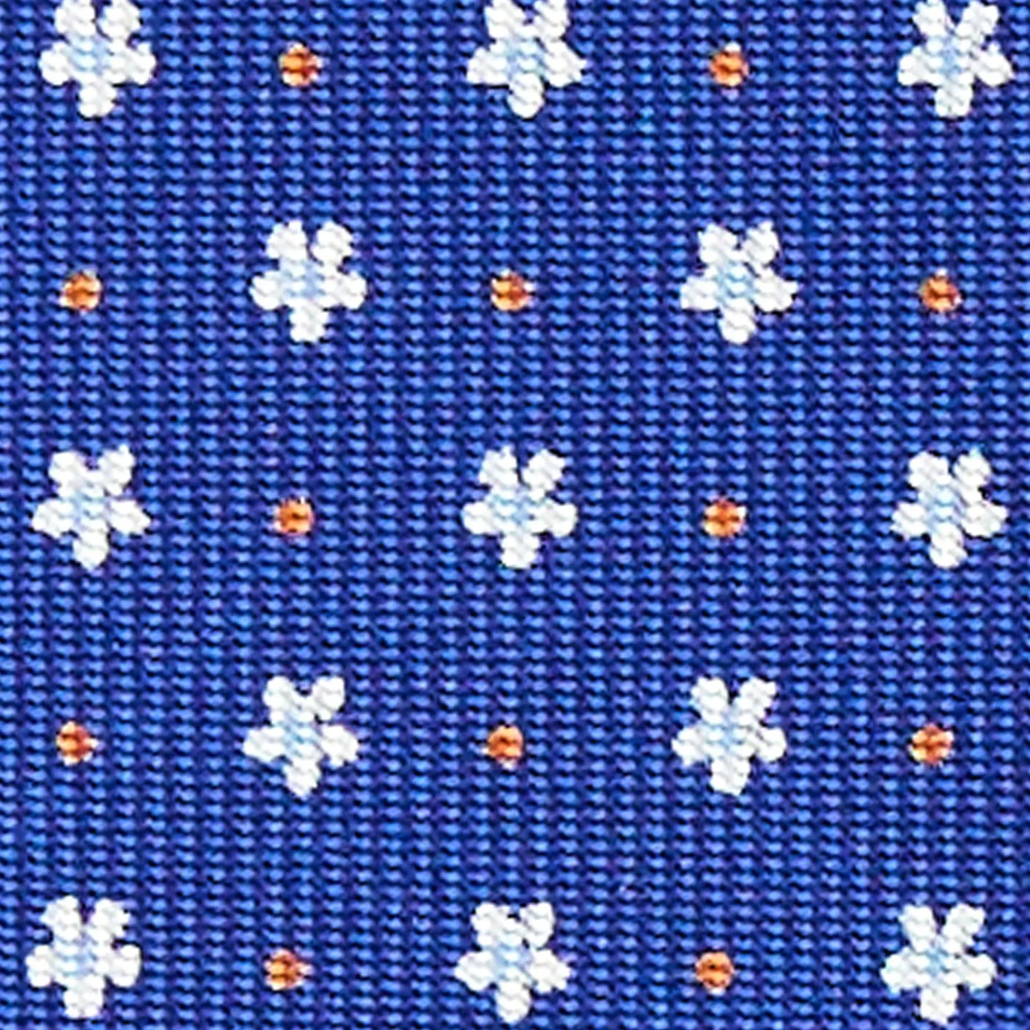 Blue Sartorial Classic Silk Tie - Small Flower Pattern>E.Marinella Shop