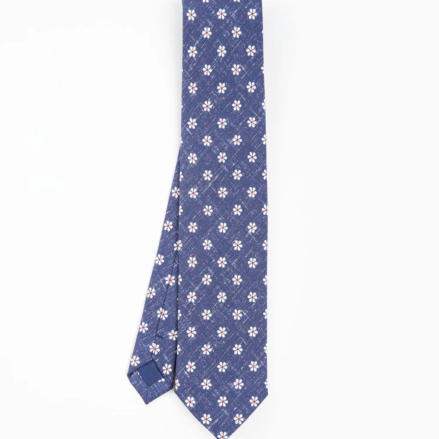 Blue Sartorial Cotton And Silk Tie - Large Flower Pattern>E.Marinella Hot