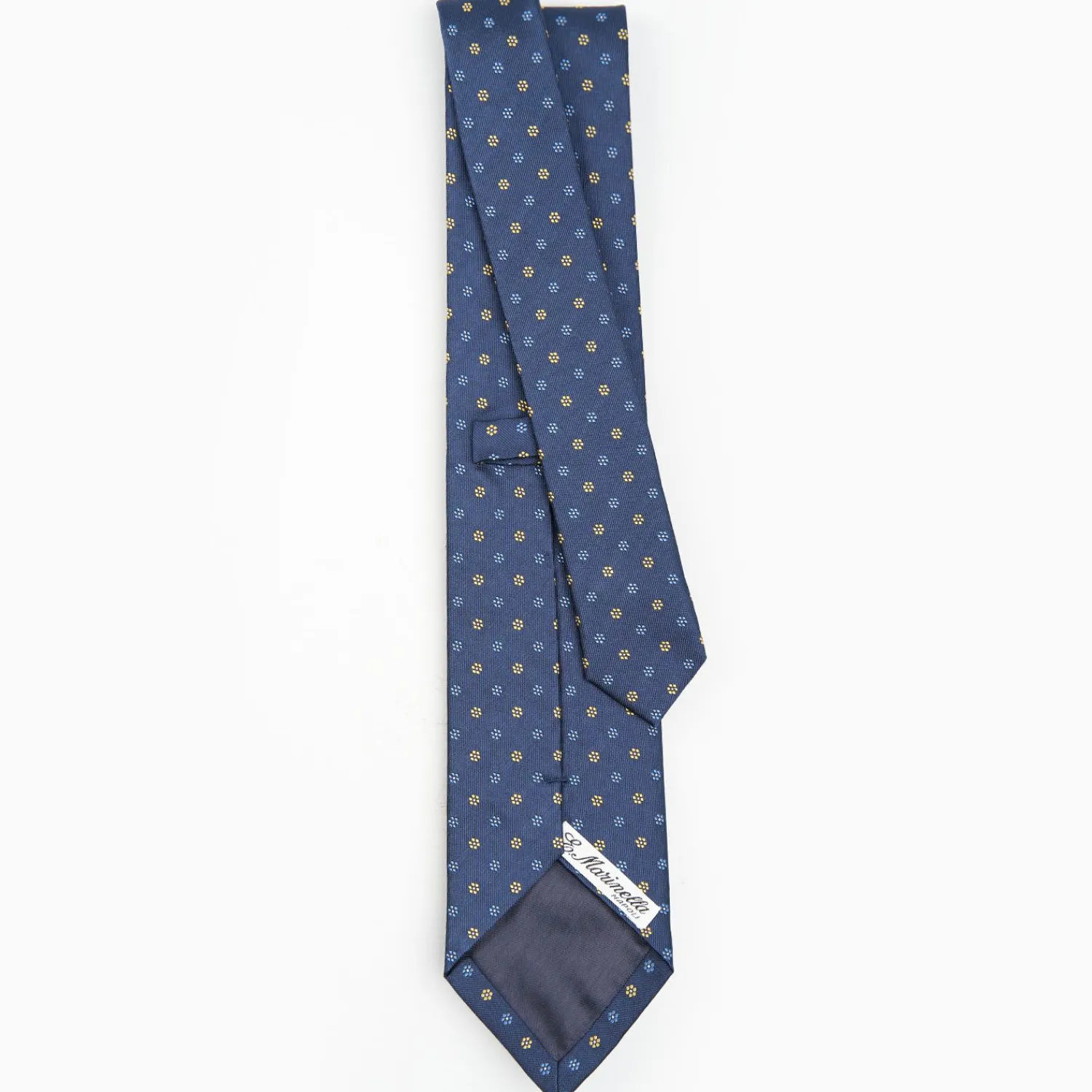 Blue Sartorial Jacquard Silk Tie - Small Flower Designs>E.Marinella Hot