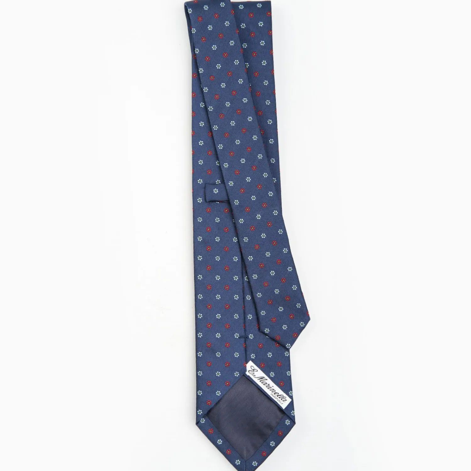 Blue Sartorial Jacquard Silk Tie - Small Flower Designs>E.Marinella Best Sale