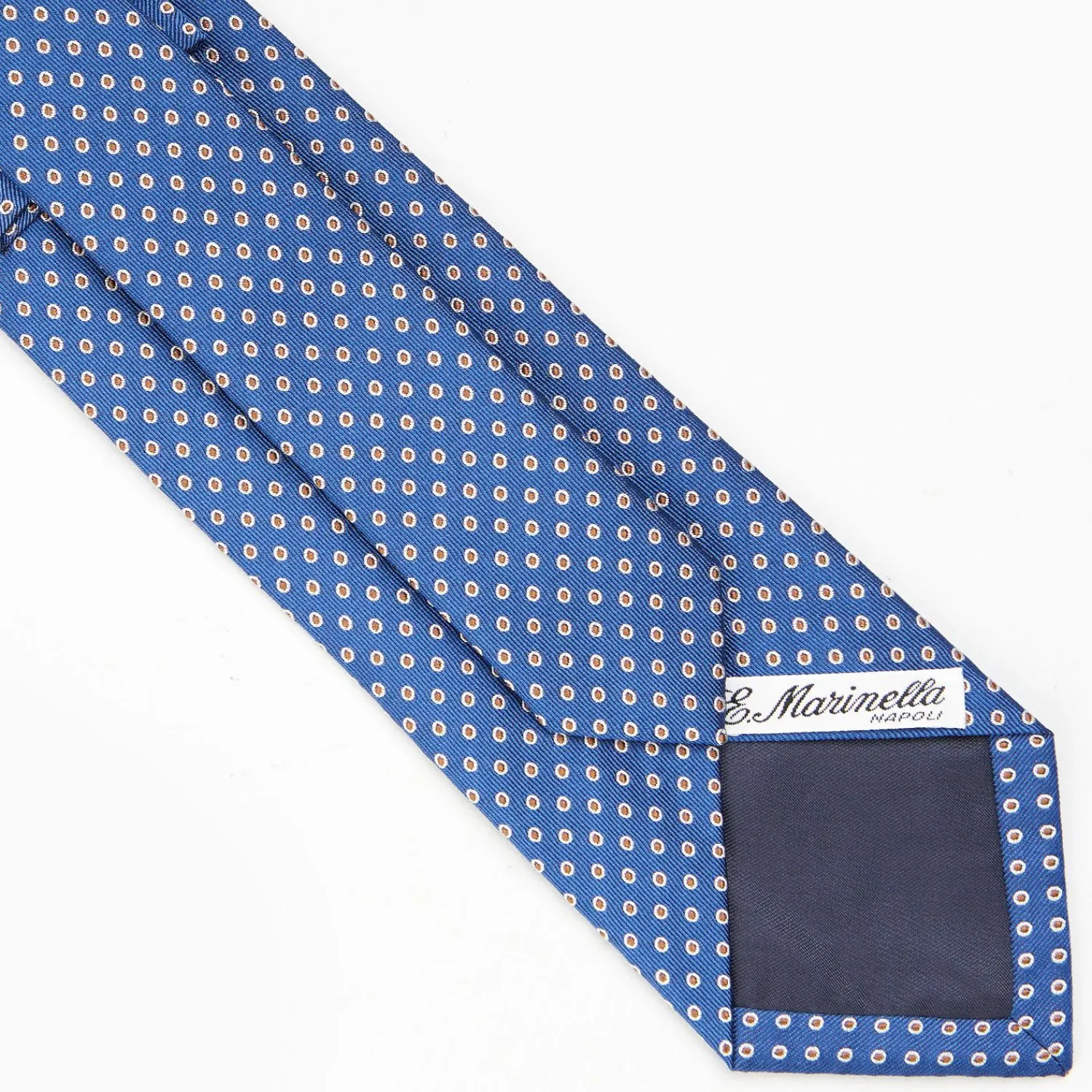 Blue Sartorial Jacquard Silk Tie - Small Geometric Designs>E.Marinella New