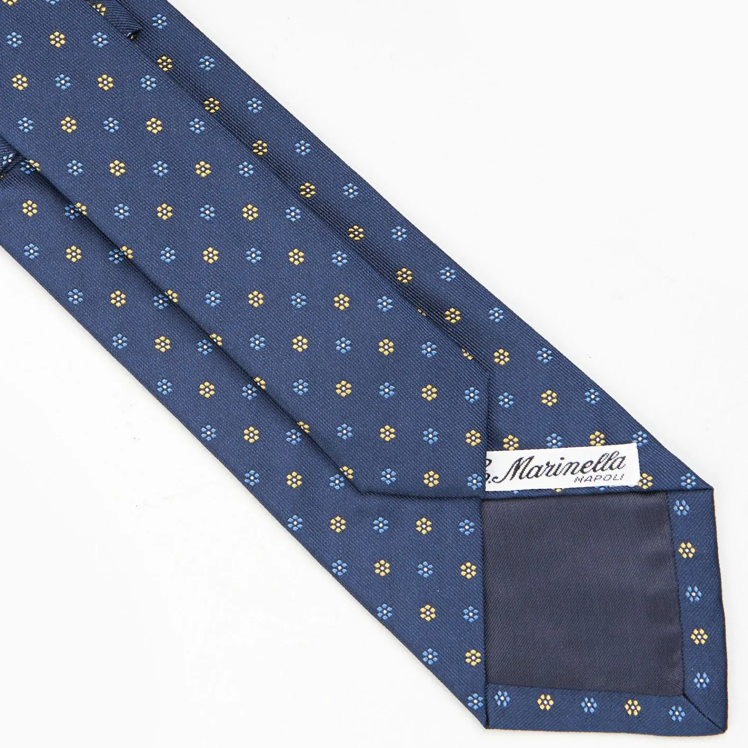 Blue Sartorial Jacquard Silk Tie - Small Flower Designs>E.Marinella Hot