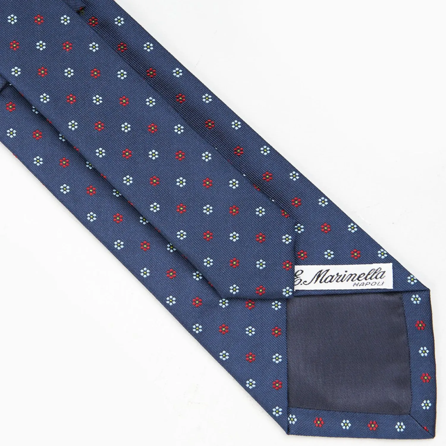 Blue Sartorial Jacquard Silk Tie - Small Flower Designs>E.Marinella Best Sale