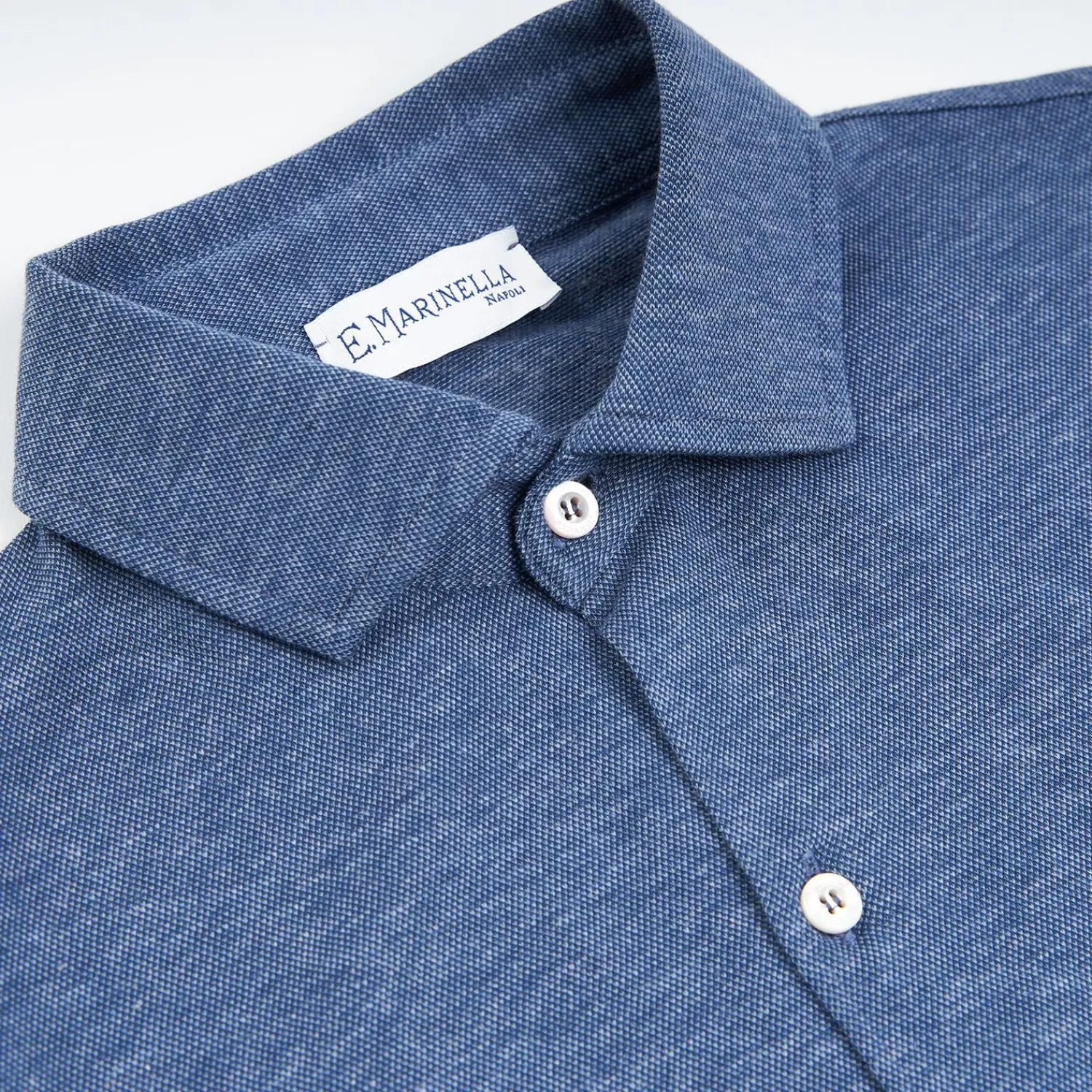 Blue Shirt In Cotton And Cashmere>E.Marinella Shop