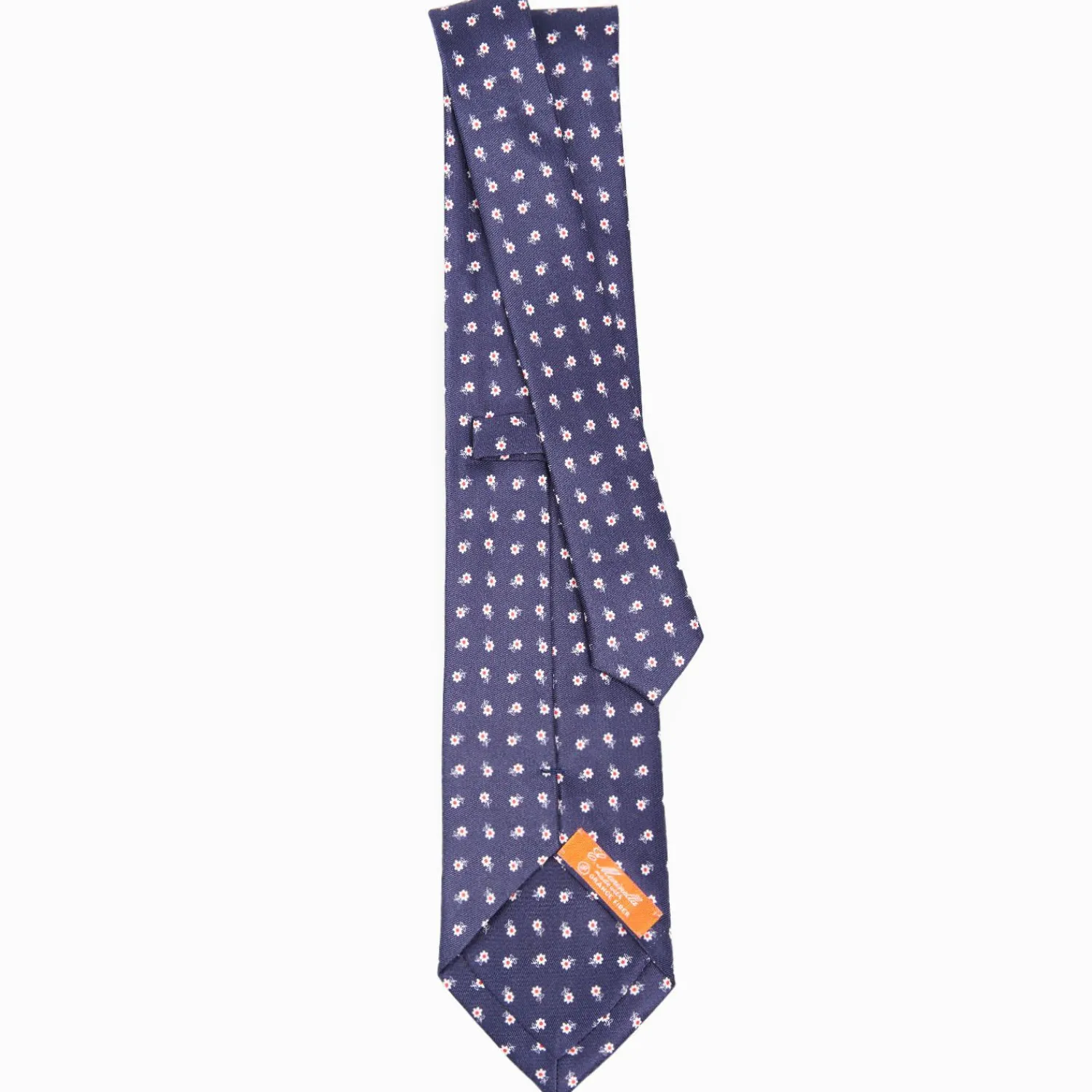Blue Silk And Orange Fiber Tie>E.Marinella Clearance