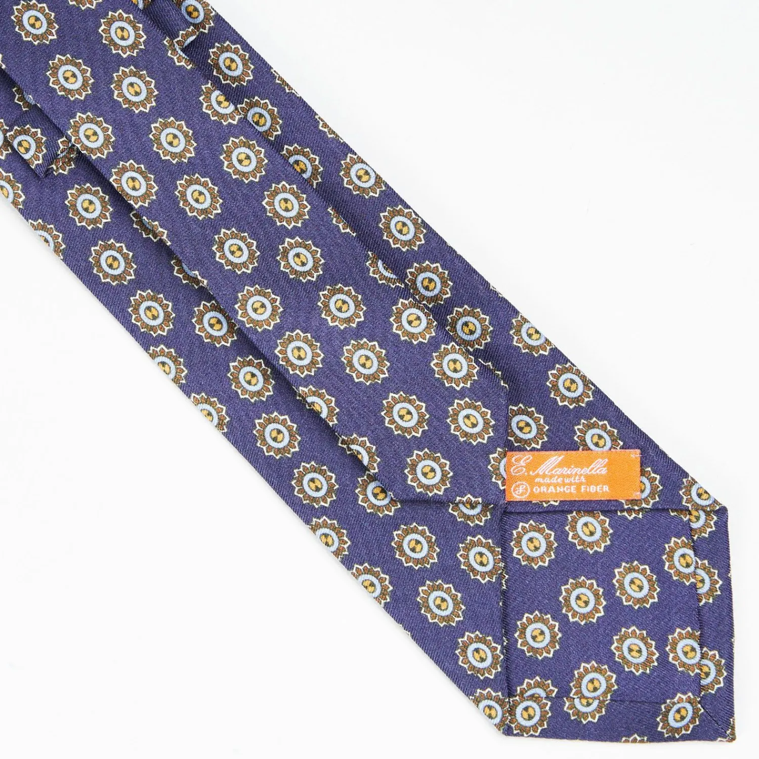Blue Silk And Orange Fiber Tie>E.Marinella Sale
